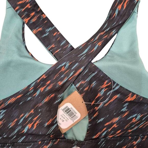 Asics Women's Black, Orange & Turquoise Poly/Spandex Athletic Sports Bra NEW NWT - Picture 6 of 12